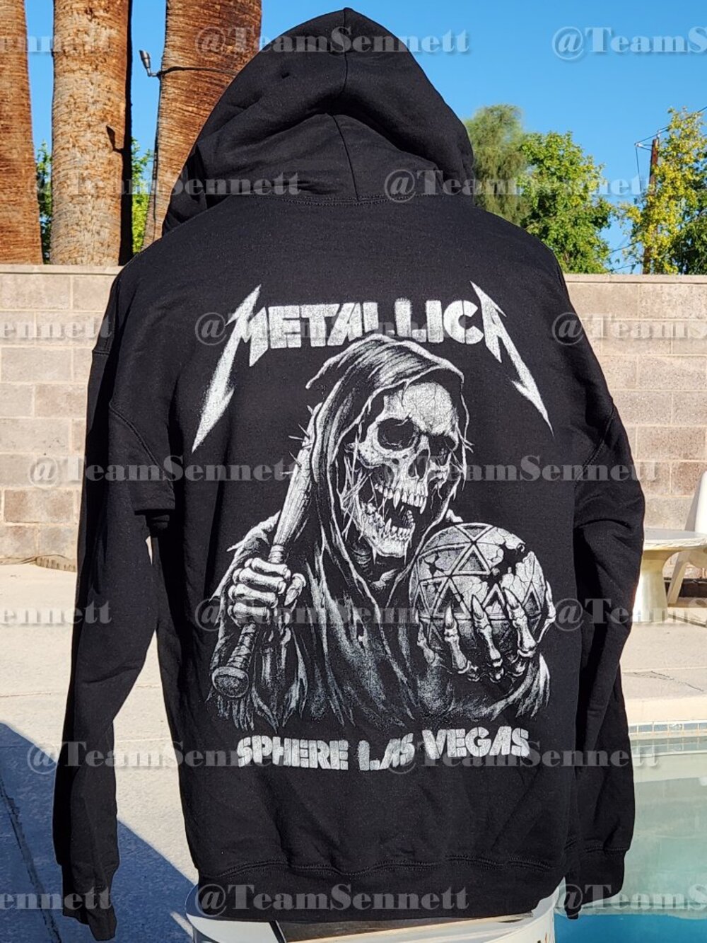 Metallica Sphere Black Hoodie / Grim Reaper / Life Burns Faster / Las Vegas 2026